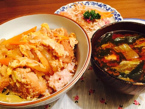 カツ丼の献立 レシピ 作り方 By 無添加手作り 家庭料理研究家 楽天レシピ カツ丼の献立 レシピ 作り方 By 無添加手作り 家庭料理研究家 楽天レシピ